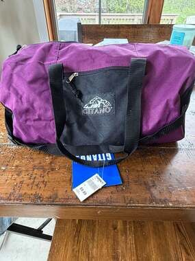 Y2K Vintage Gitano Purple and Black Canvas Duffel Bag with Tags